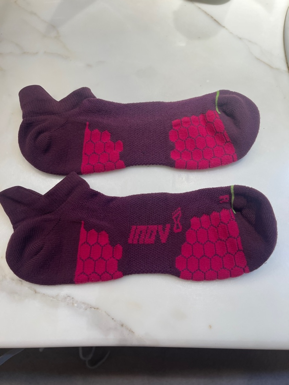Inov-8 Low-Cut Athletic Socks in Purple with Pink Accents